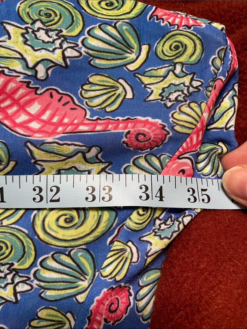 Simply Southern Blue & Pink Seahorse Print Dress Coverup Size S fits Medium also - Picture 3 of 6